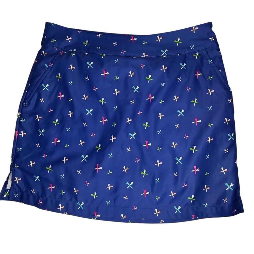 Vineyard Vines Blue Skort with Golf Tees Pattern Size 4